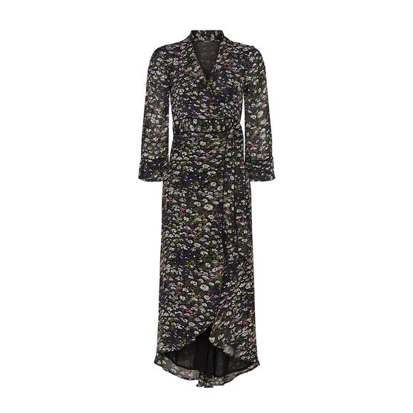 GANNI Floral Georgette Wrap Dress size 36 US 4 NWT - Picture 9 of 12
